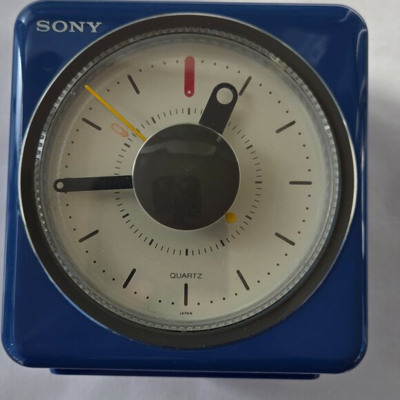 Vintage Blue Sony Cube ICF-A10W AM/FM Clock Radio Alarm - Picture 1 of 10